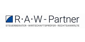 raw Partner Logo mit dunkelblauer Schrift vor weißem Hintergrund